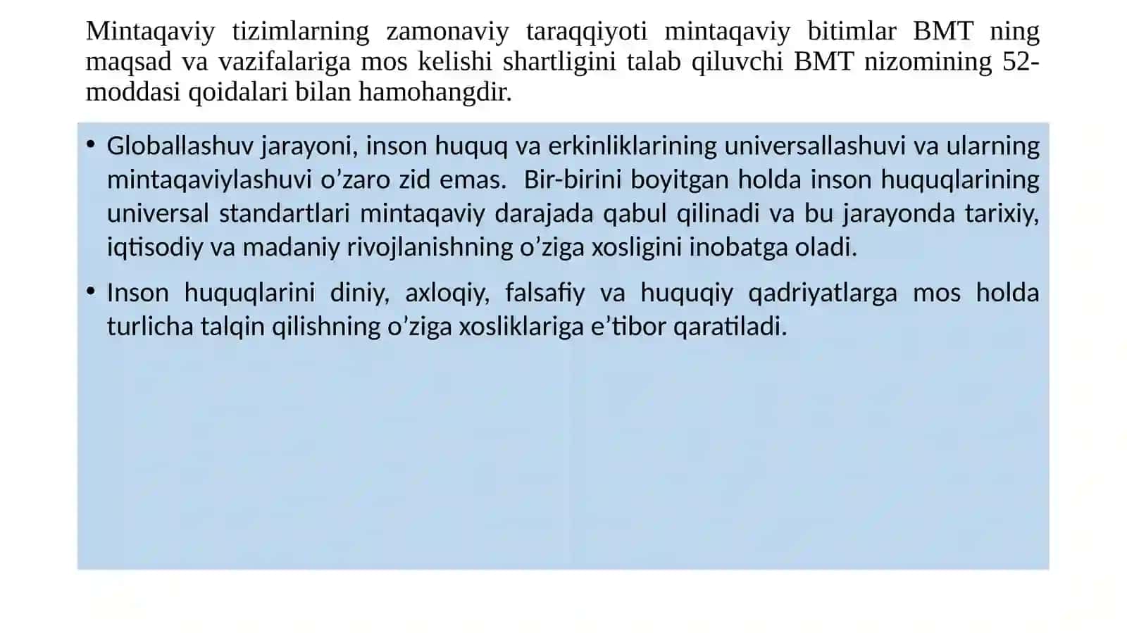 Inson huquqlari bo'yicha mintaqaviy standart va mexanizmlar 4