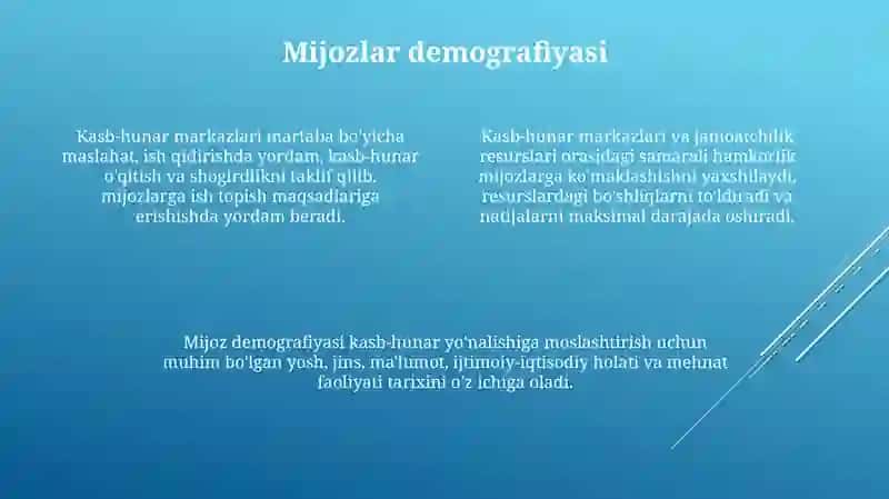Kasb hunarga yo‘naltirish tashxis markazlarini faoliyati 4