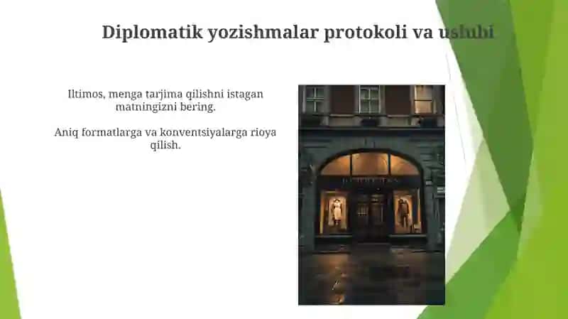 Diplomatik va tijorat yozishmalari 4