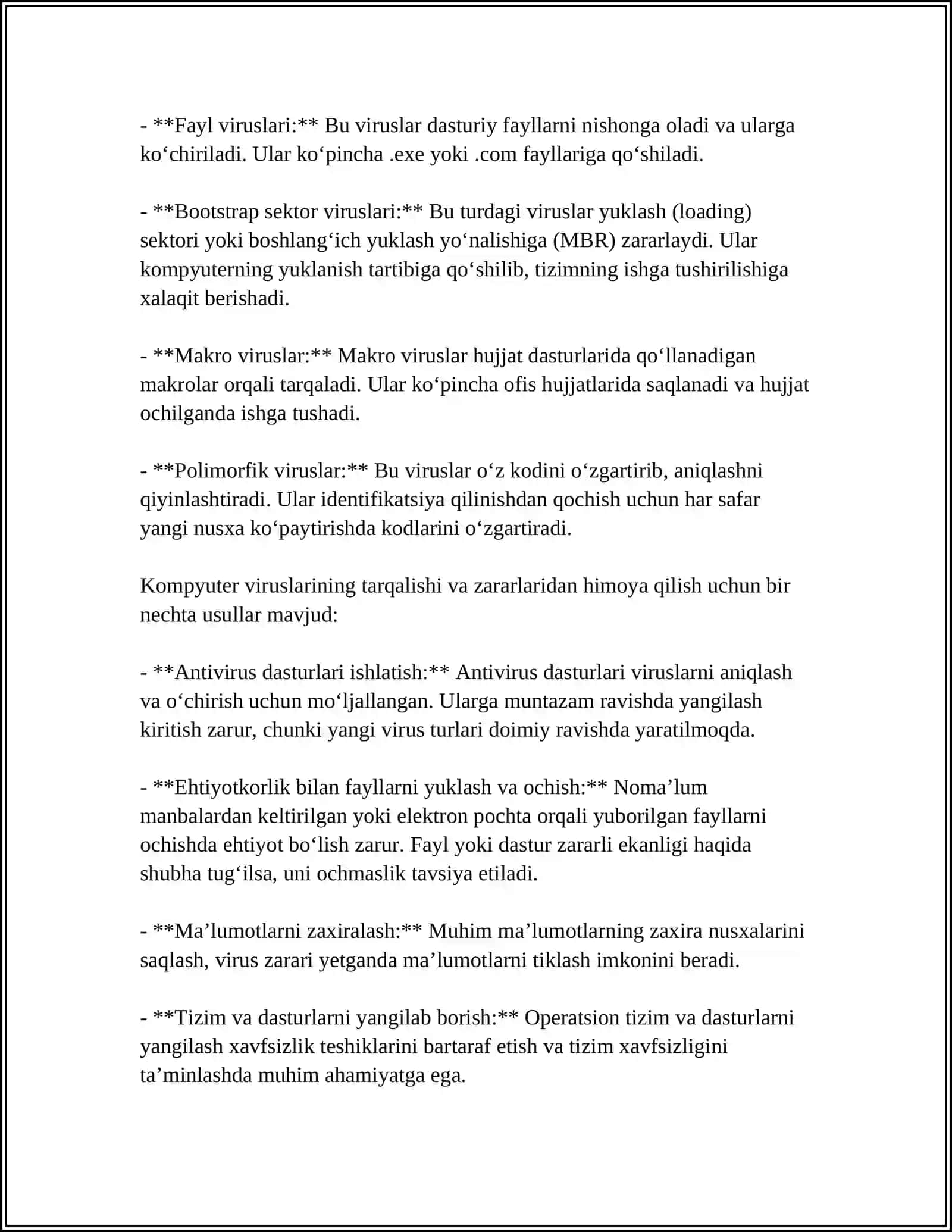 KOMPYUTER VIRUSLARI VA VIRUSDAN HIMOYALANISH USULLARI 4