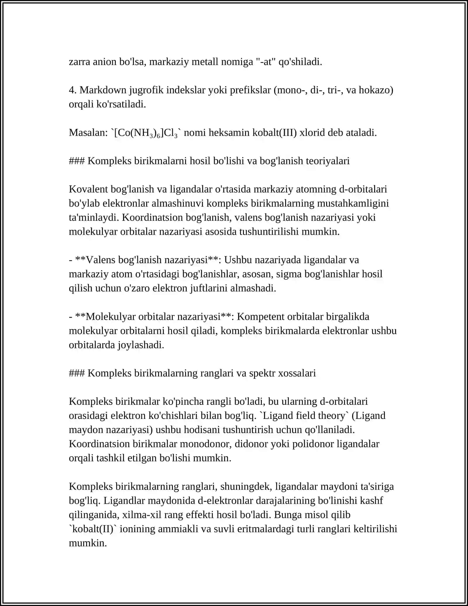 KOMPLEKS BIRIKMALARDAGI KIMYOVIY BOGʻ 4