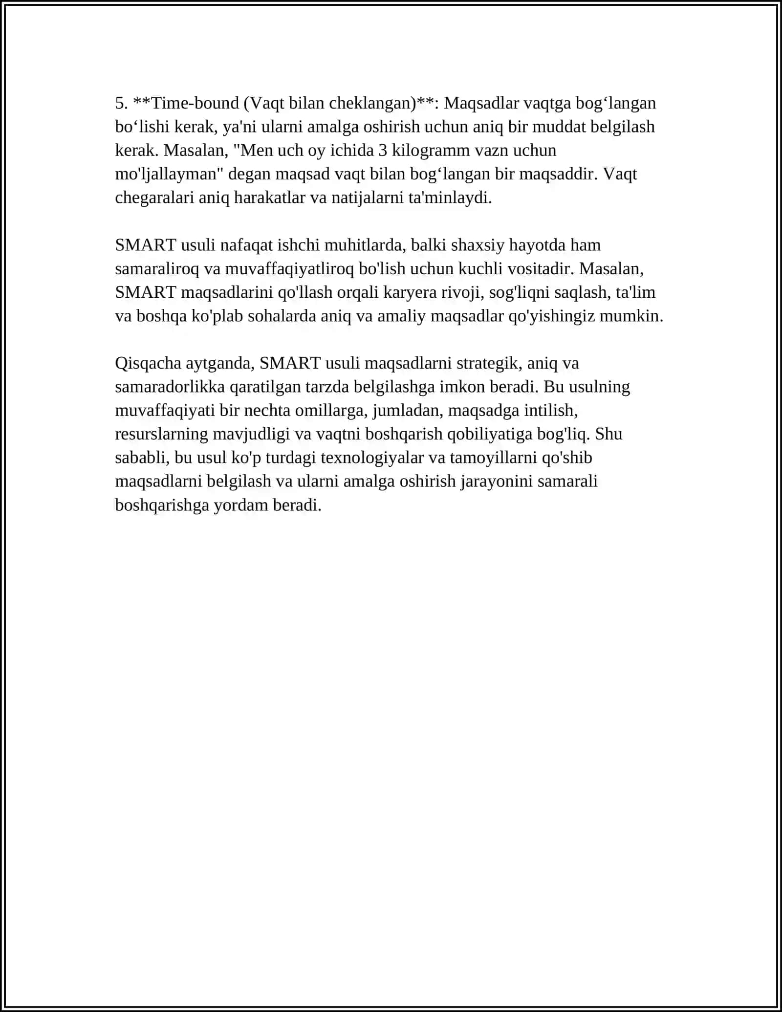 VAQTDAN UNUMLI FOYDALANISHNING AMALIY USULLARI 4