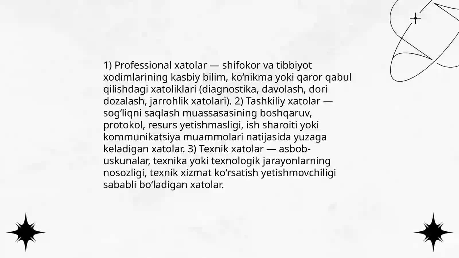 Tibbiy xato: ta‘rifi, tibbiy xato turlari. Tibbiy huquqbuzarliklar tushunchasi va ular uchun huquqiy javobgarlik 4