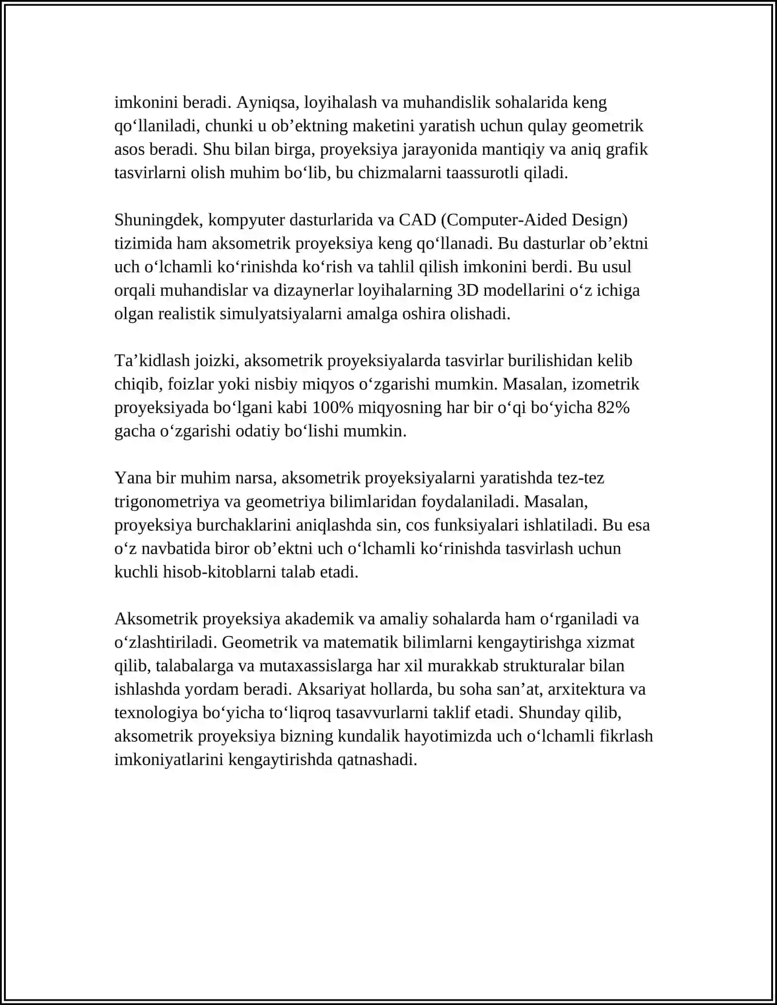 AKSONOMETRIK VA AFFINNLI PROYEKSIYALAR 4
