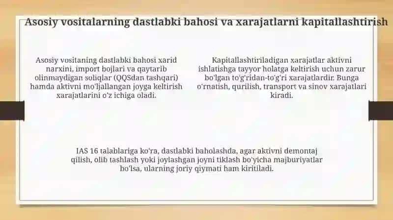 Asosiy vositalarni turkumlash va baholash 4