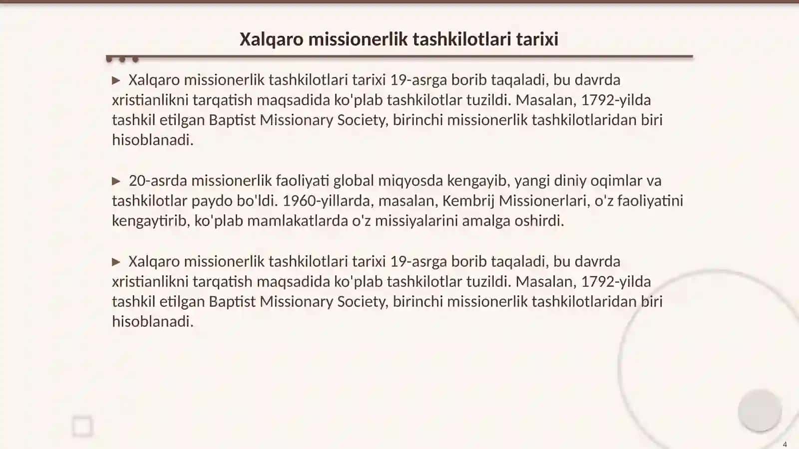 Missionerlik prozelitizm tushunchasi 4