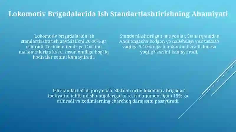 Lokomotiv Brigadasi Ishining Standartlashtirish Usullari 4