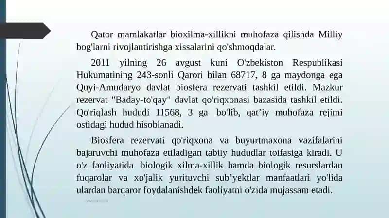Mamlakatimiz milliy bog'lar va qo'riqxonalar 4