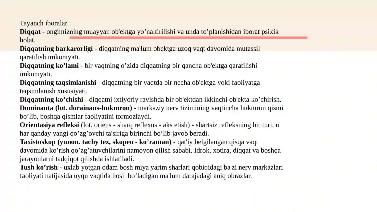 Diqqatning nerv-fiziologik asoslari 4