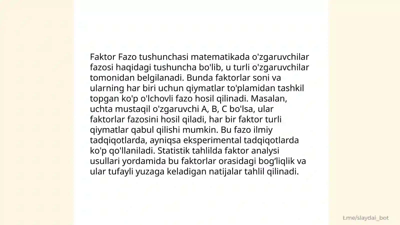 Faktor Fazo Tasnifi 4