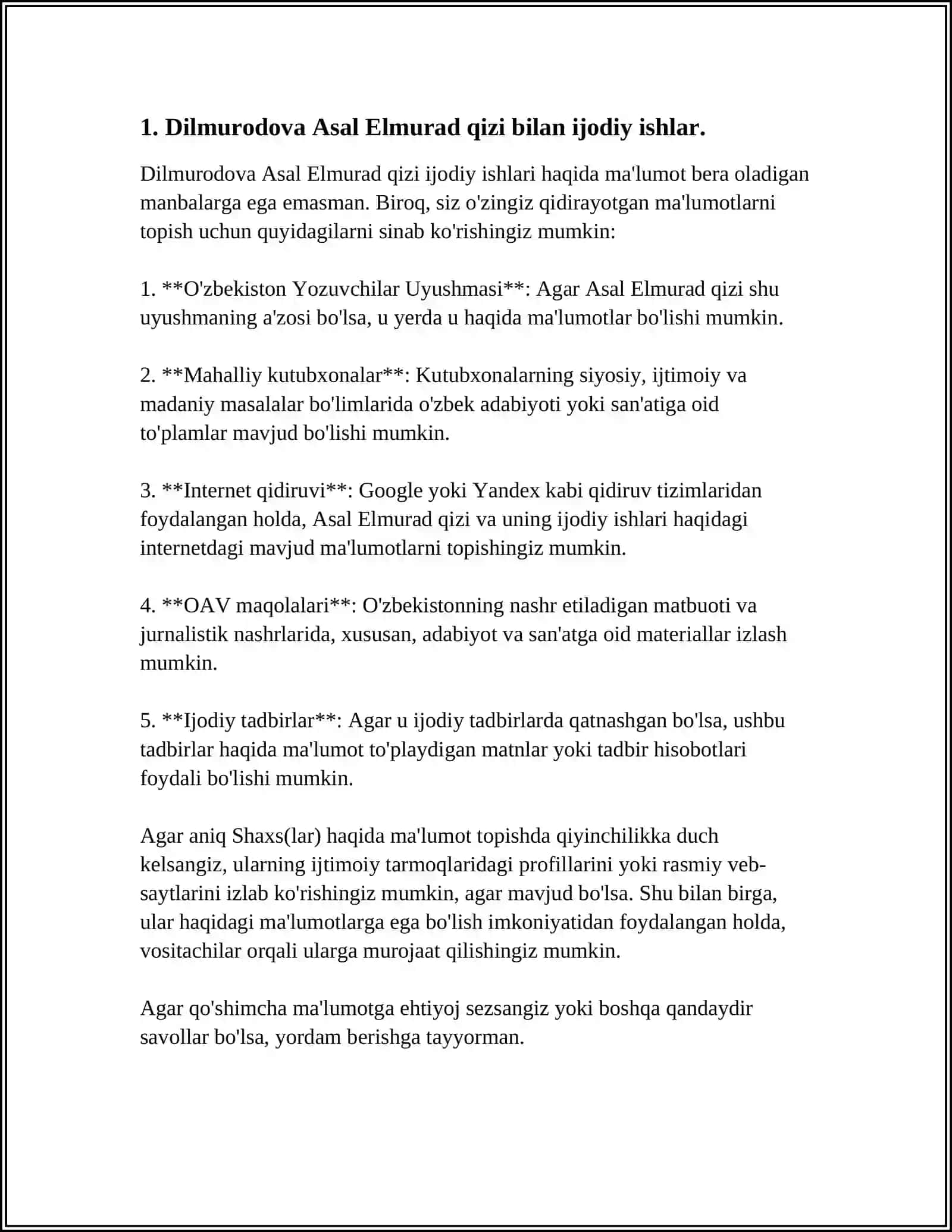 Dilmurodova Asal Elmurad Qizi Referat 4