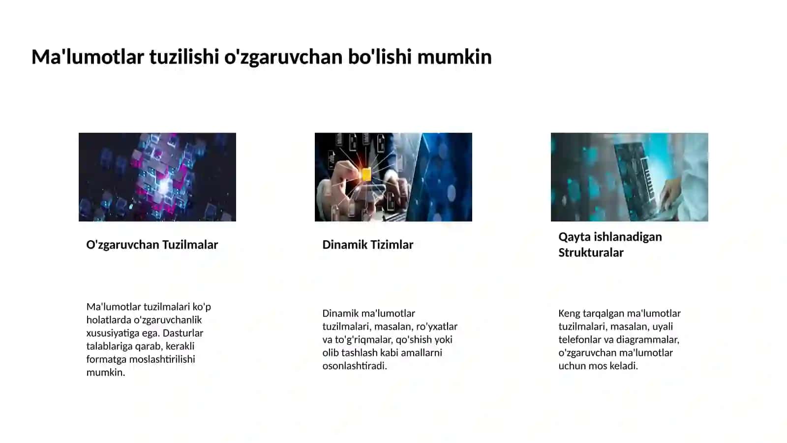 NO SQL MA`LUMOTLAR BAZALARINING AFZALLIKLARI VA KAMCHILIKLARI 4