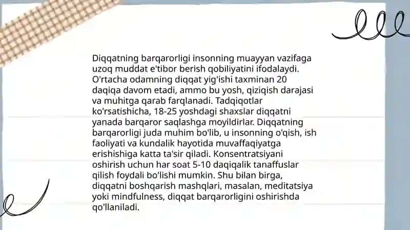 Diqqatning kontsentratsiyasi 4