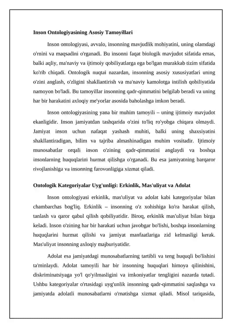 Inson - Oliy Qadriyat Ontologiyasi 4