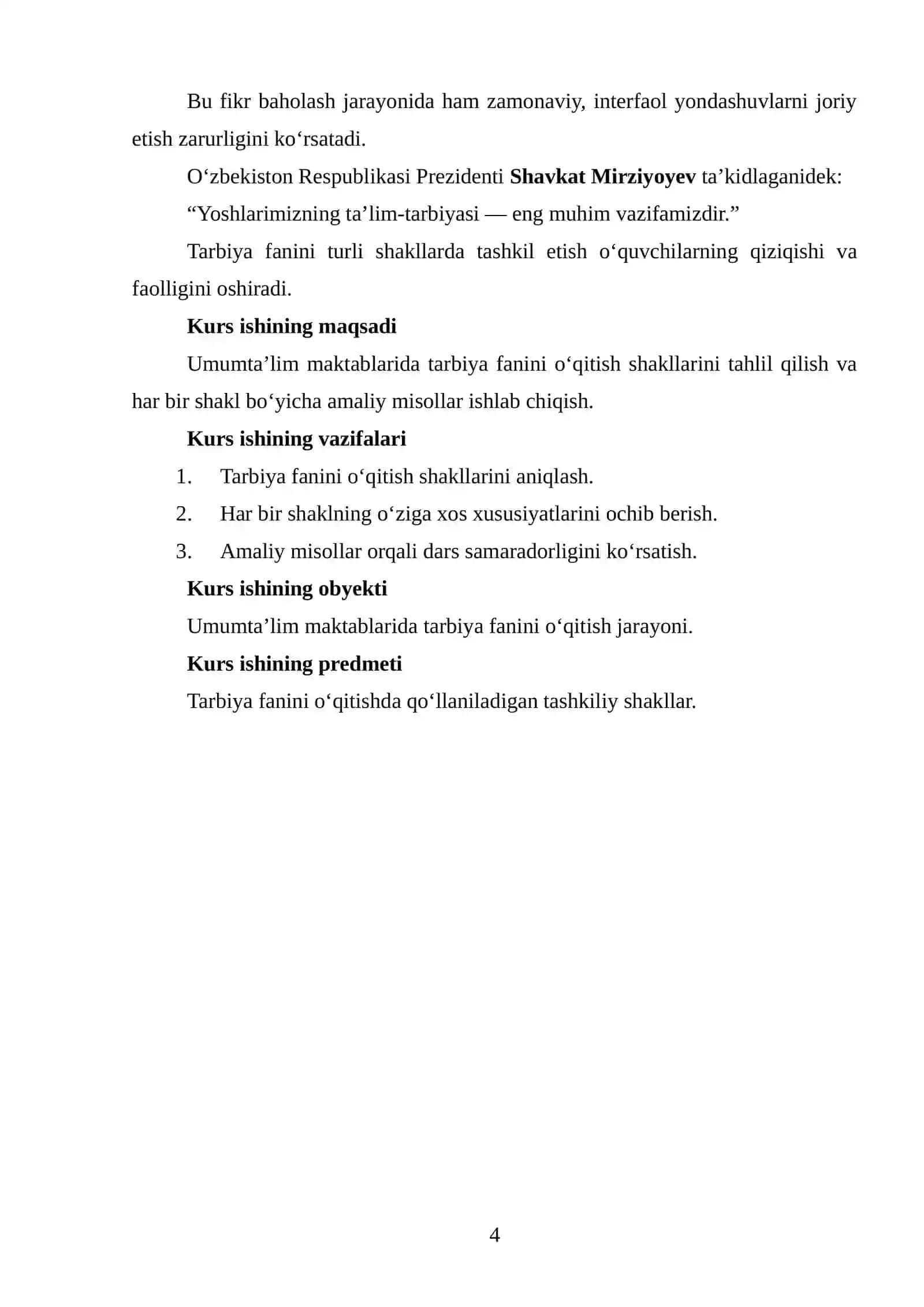 UMUMTA’LIM MAKTABLARIDA TARBIYA FANINI O‘QITISH SHAKLLARI VA ULARNING AMALIY MISOLLARI 4