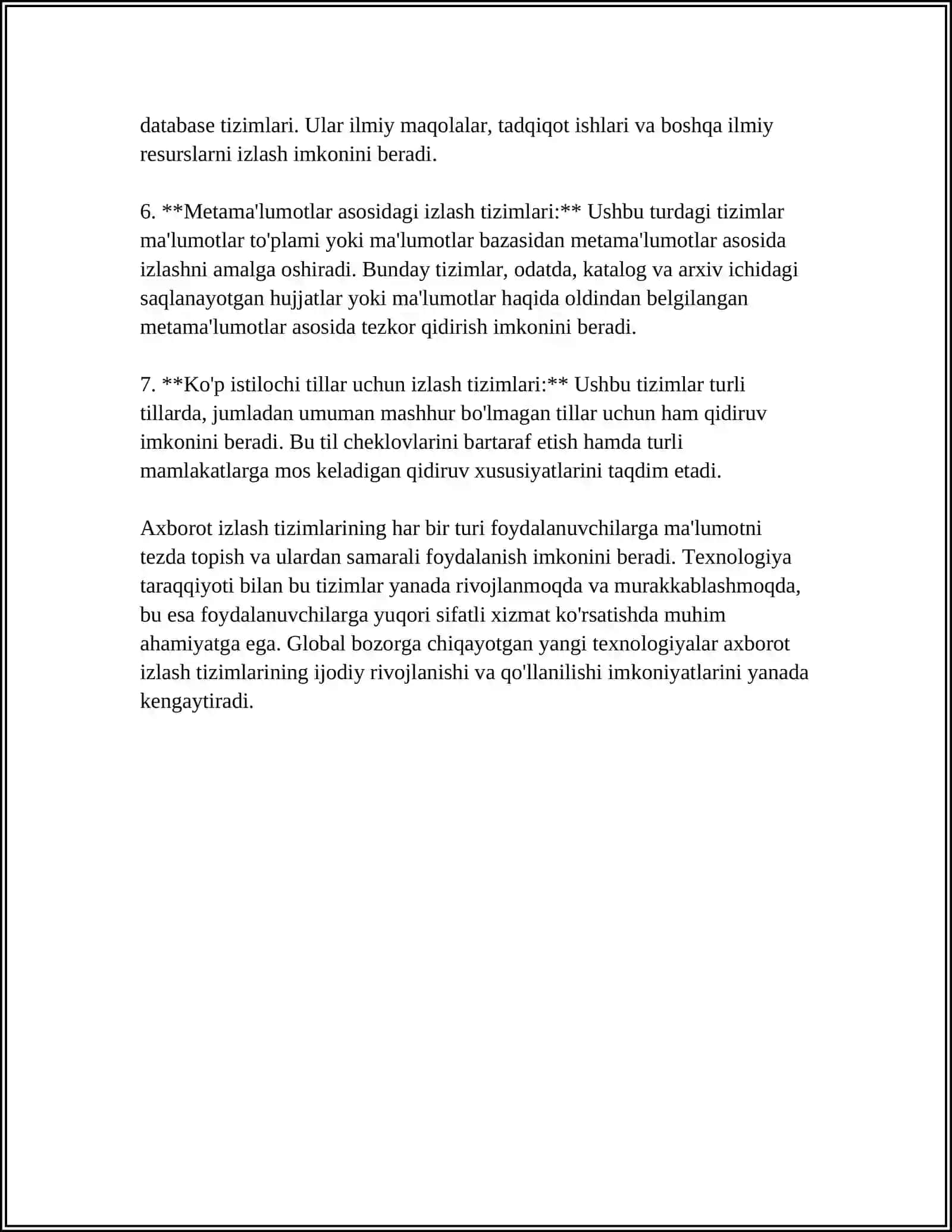 AXBOROT IZLASH TIZIMLARI VA ULARDAN FOYDALANISH USULLARI 4