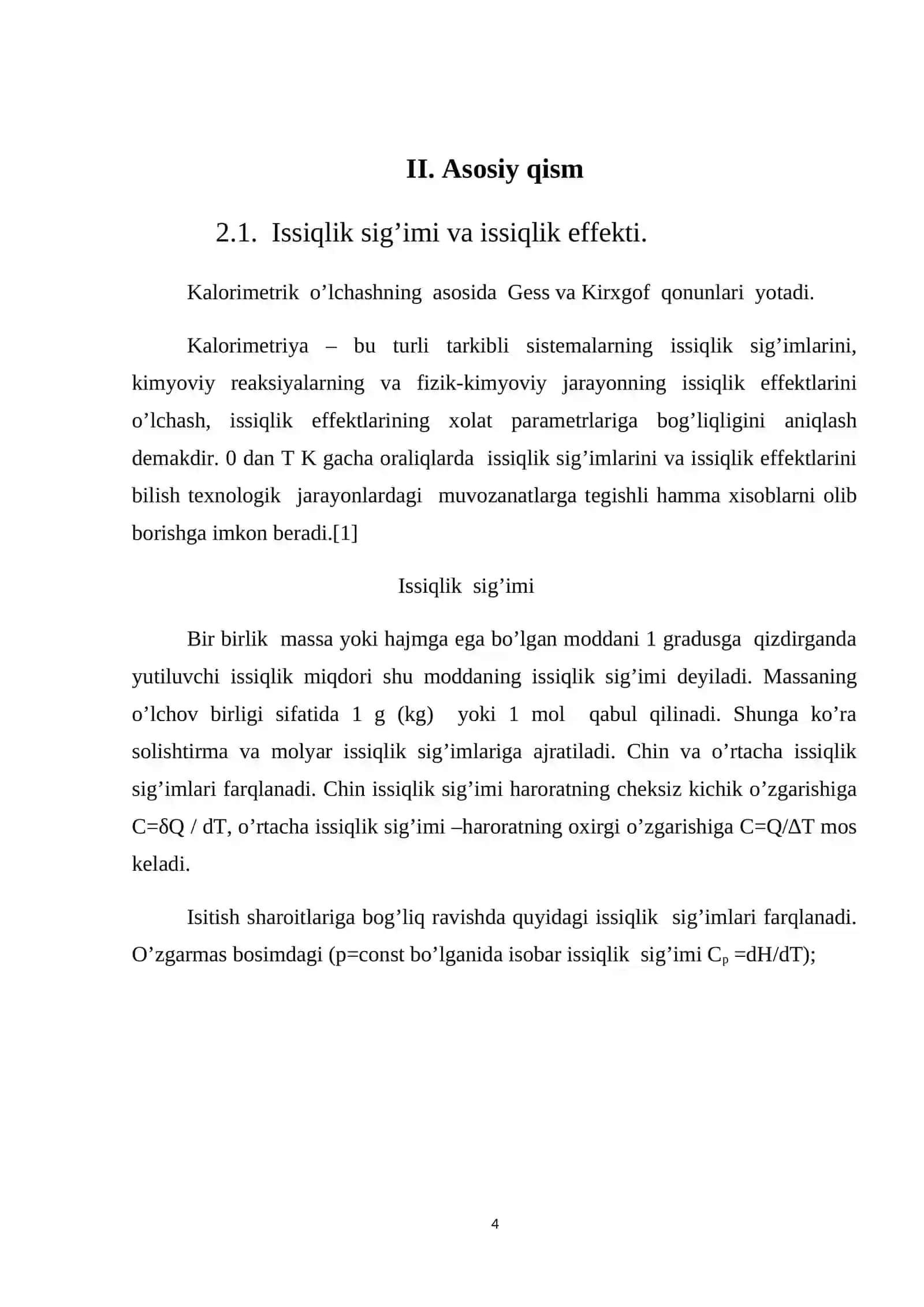 Kalorimеtrik o`lchashlar 4