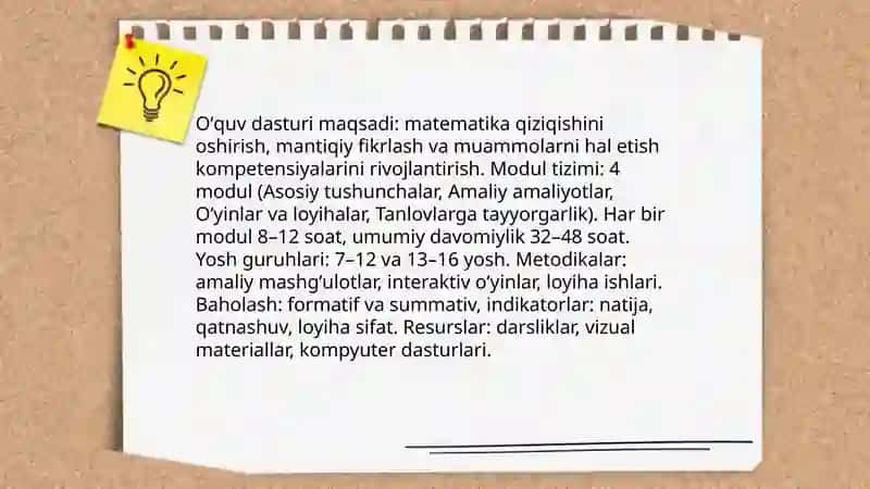 Matematik toʻgarakni oʻtkazish metodikasi 4