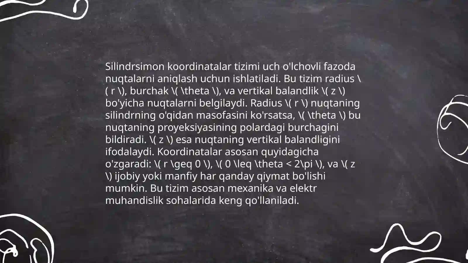 Turli koordinatalar sistemalari 4
