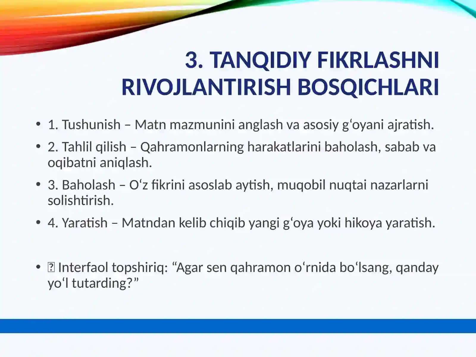 Tanqidiy fikrlash 4
