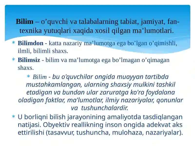 O’quvchilarni bilim, ko’nikma va malakalarini tashxis etish 4