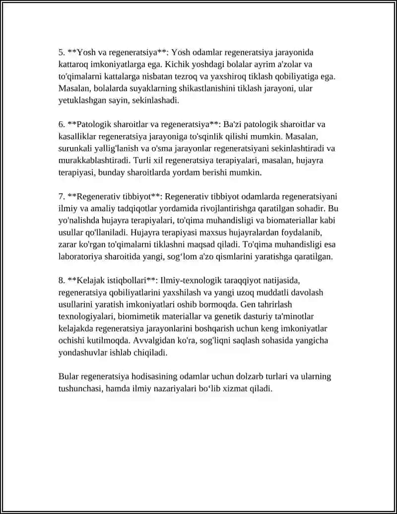 ODAMLARDA REGENERATSIYA HODISASI 4