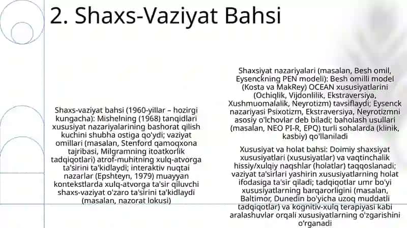Shaxs nazariyalari 4