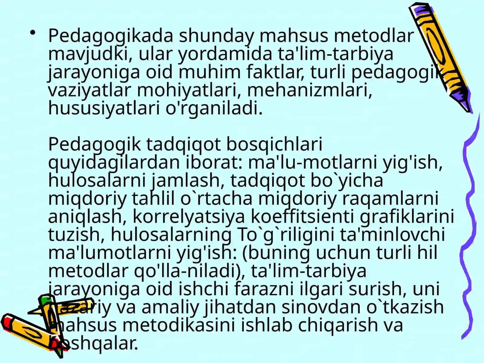Pedagogikafaning tadqiqodmetodlari 4