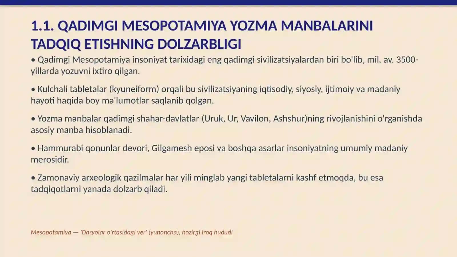 Qadimgi Mesopotamiyaning yozma manbalari 4