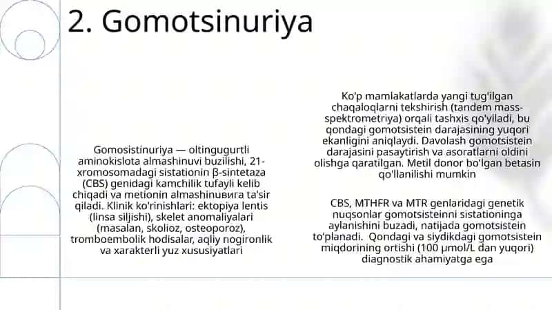 Aminokislatalar almashinuvi xatoliklari 4
