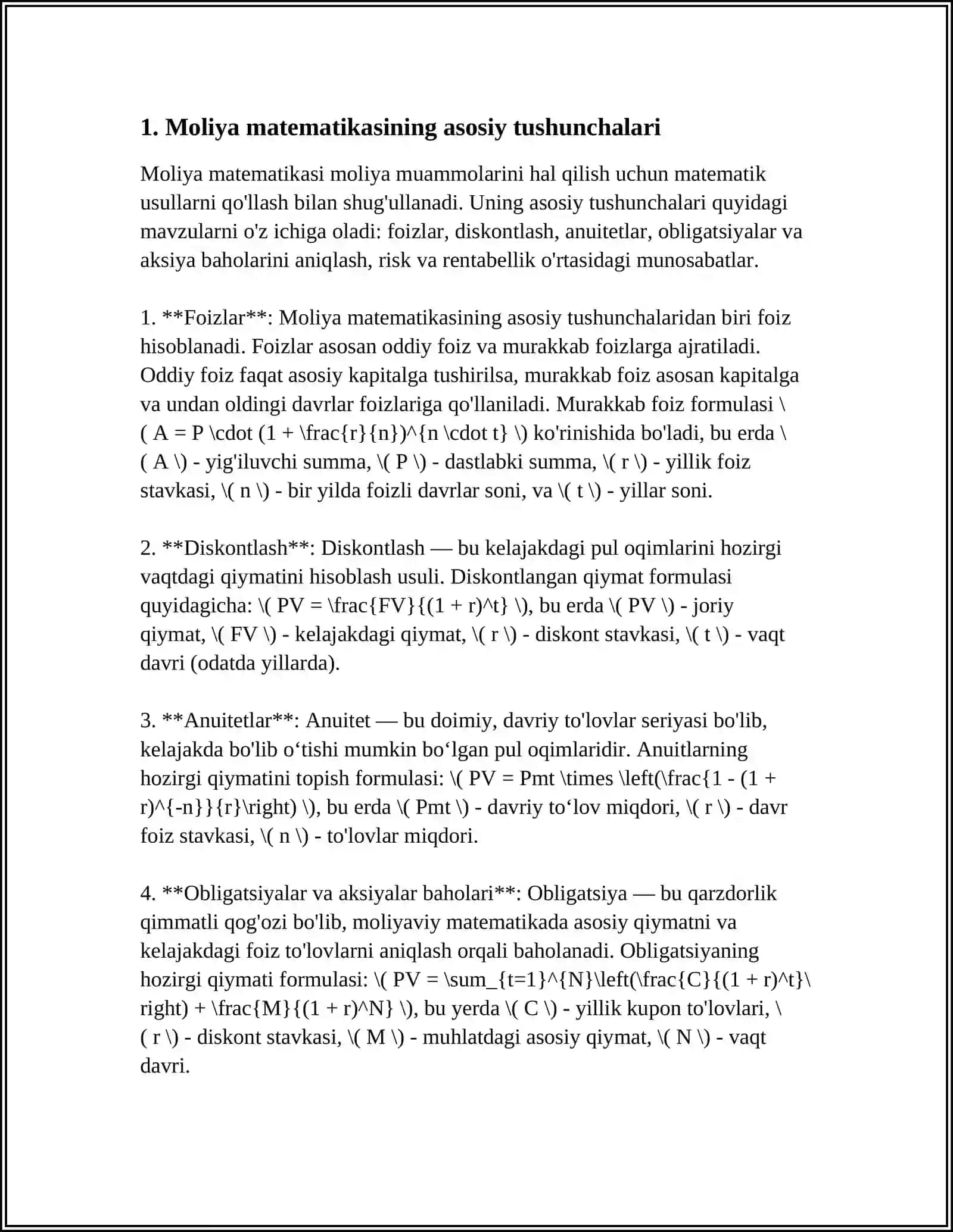 MOLIYA MATEMATIKASINING ASOSIY TUSHUNCHALARI 4