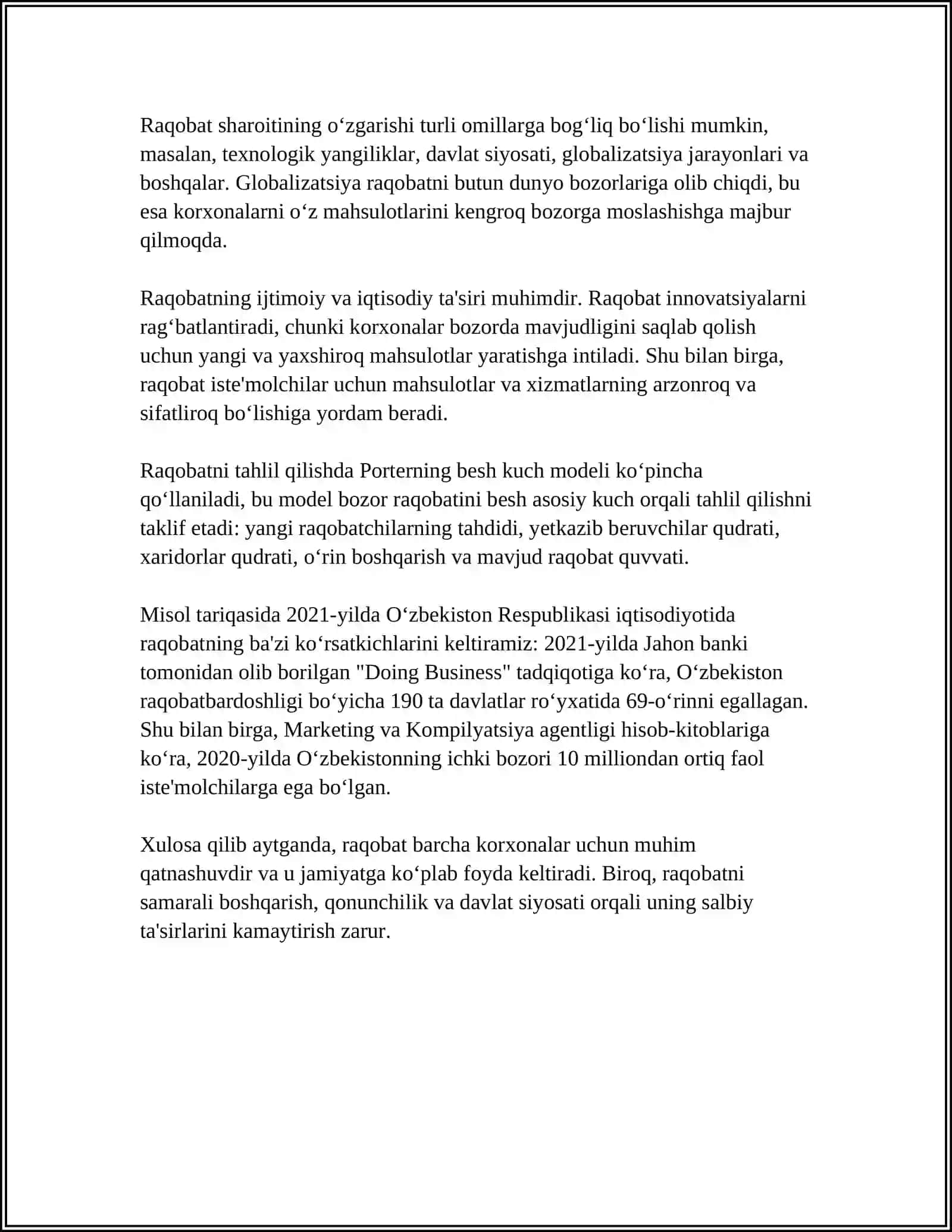 KORXONANING RAQOBATLASHUVI 4