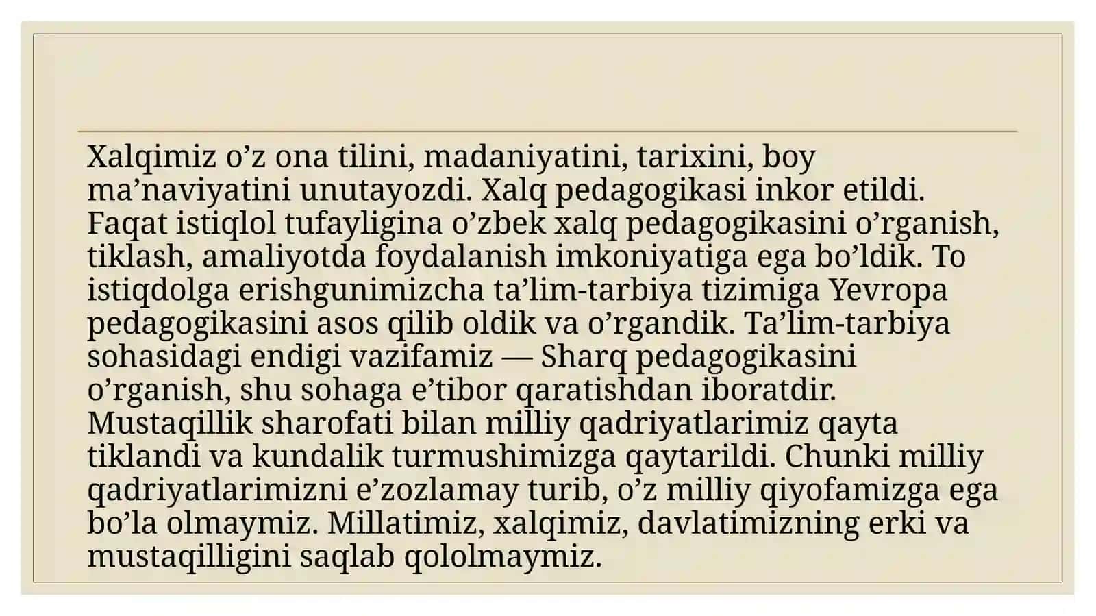 Xalqpedagogikasining mazmun mohiyati 4