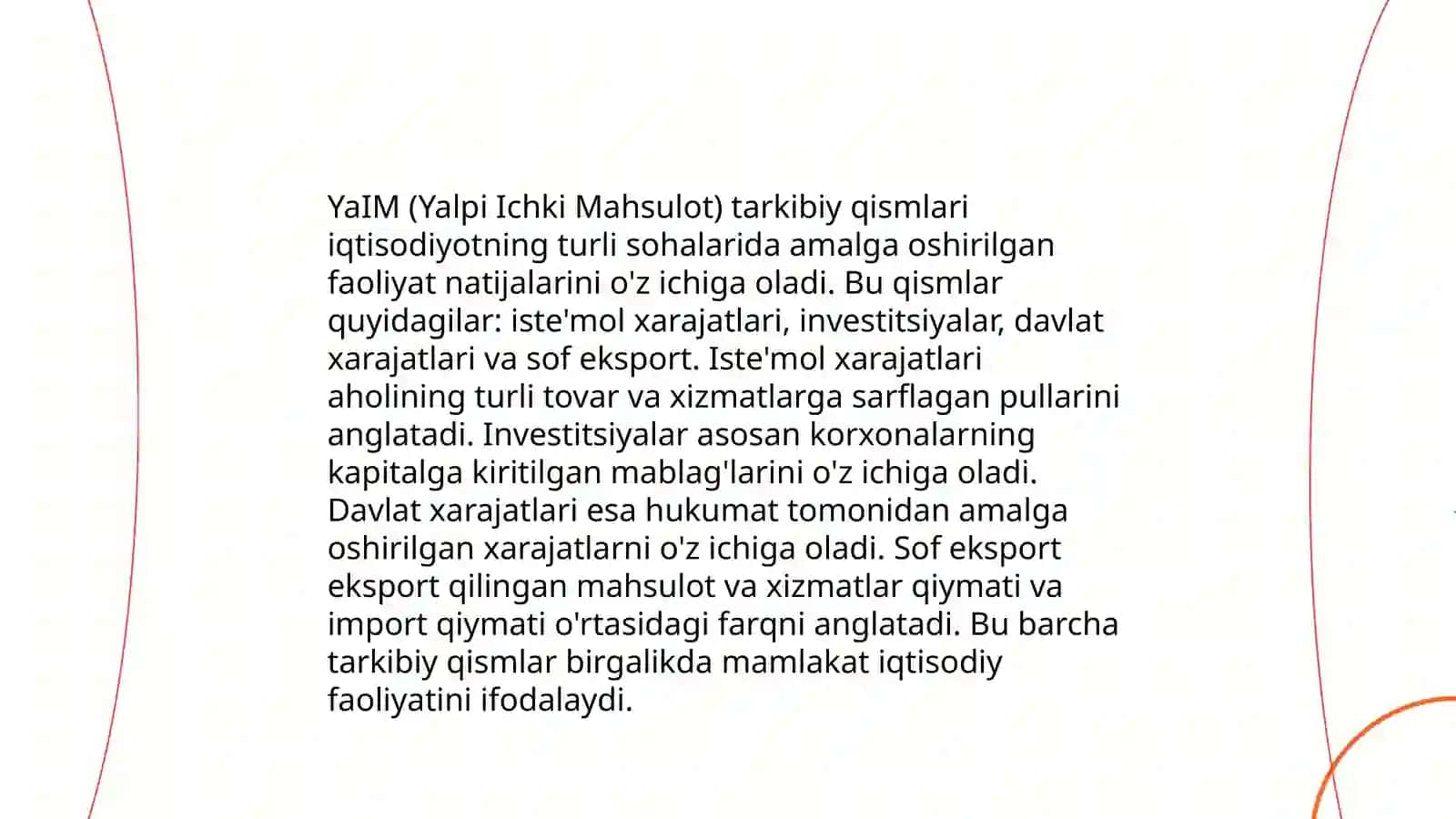 Yalpi ichki mahsulotlar (YaIM) 4