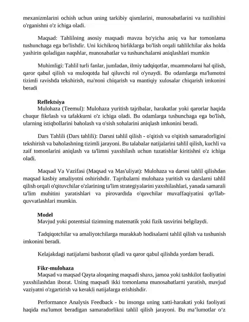 Dars Tahlili, Maqsad Va Vazifasi 4