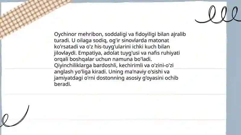 Oychinor dostoni tahlili 4
