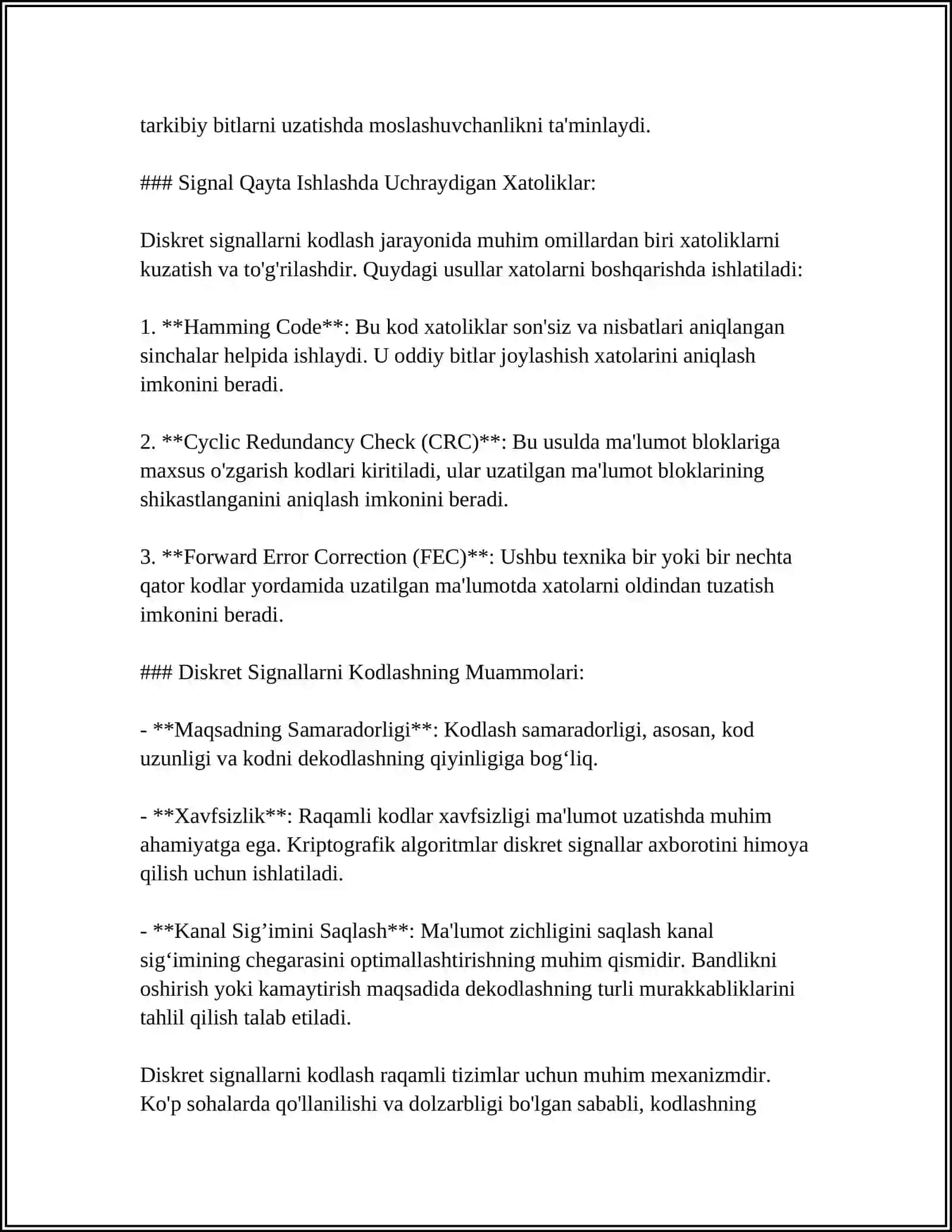 SIGNALLARNING DISKRET MODELLARI 4