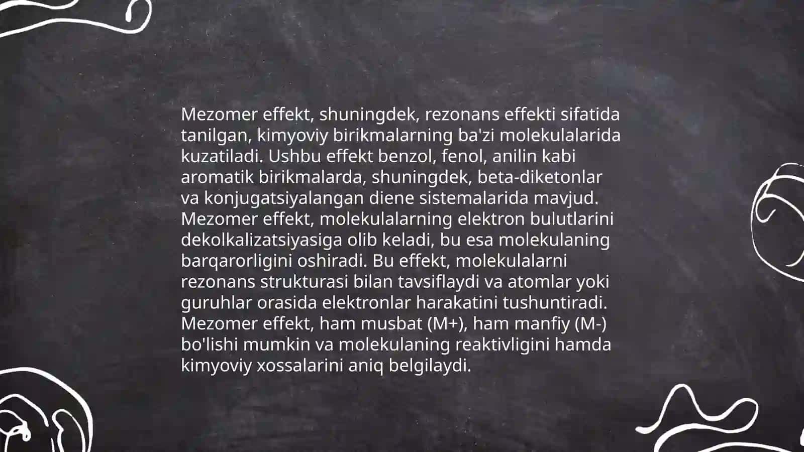 Mezomer va induksion effekt misollar yordamida tushuntirish 4