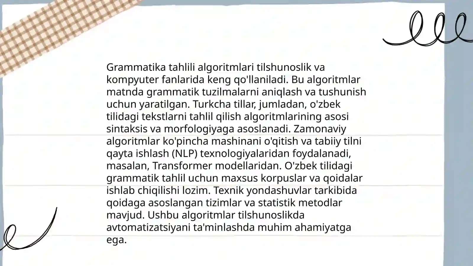 Lingivistik prossesorning grammatik komponenti 4