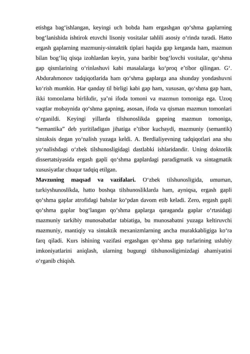 "ERGASHGAN QO‘SHMA GAP TURLARI" 4