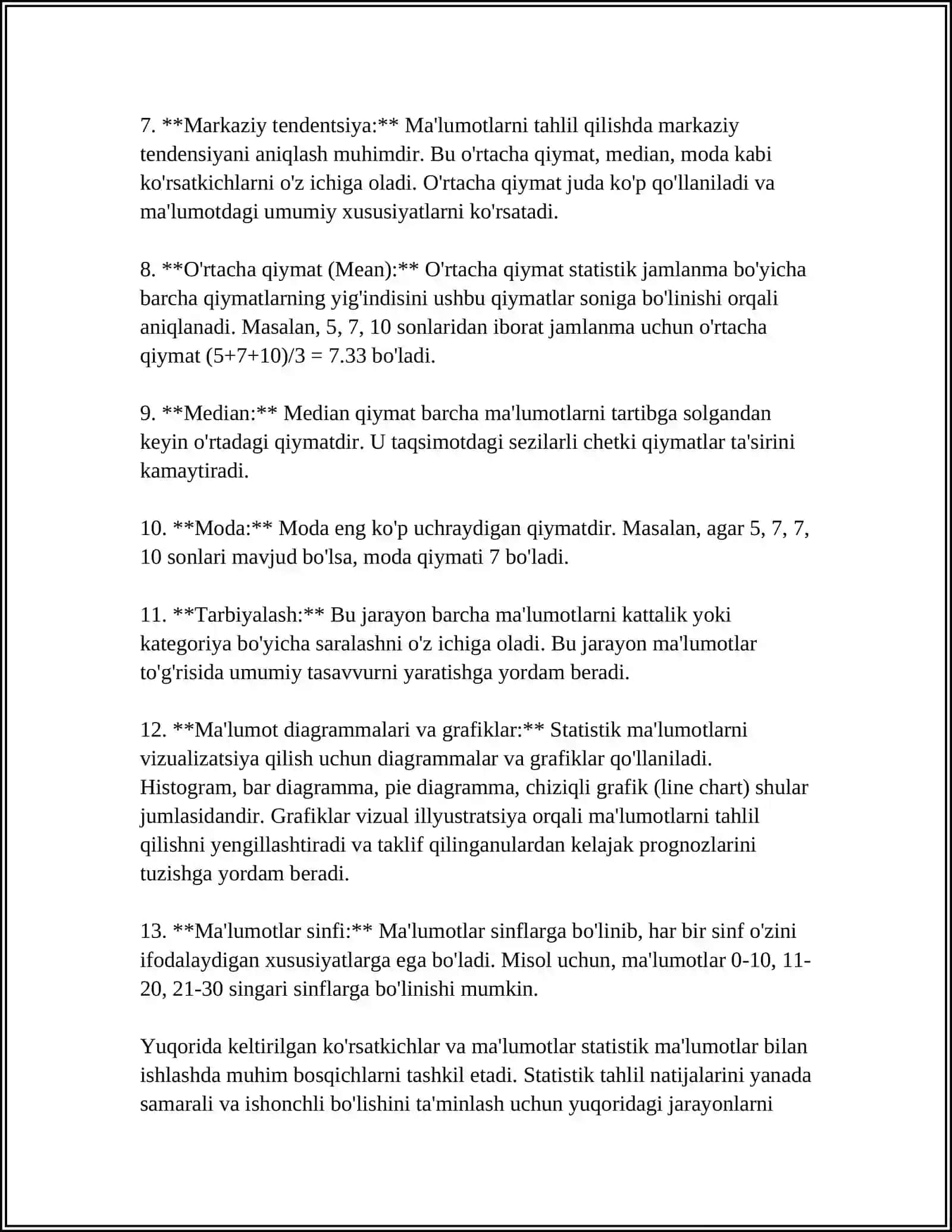 STATISTIK JAMLASH VA GURUHLASH 4