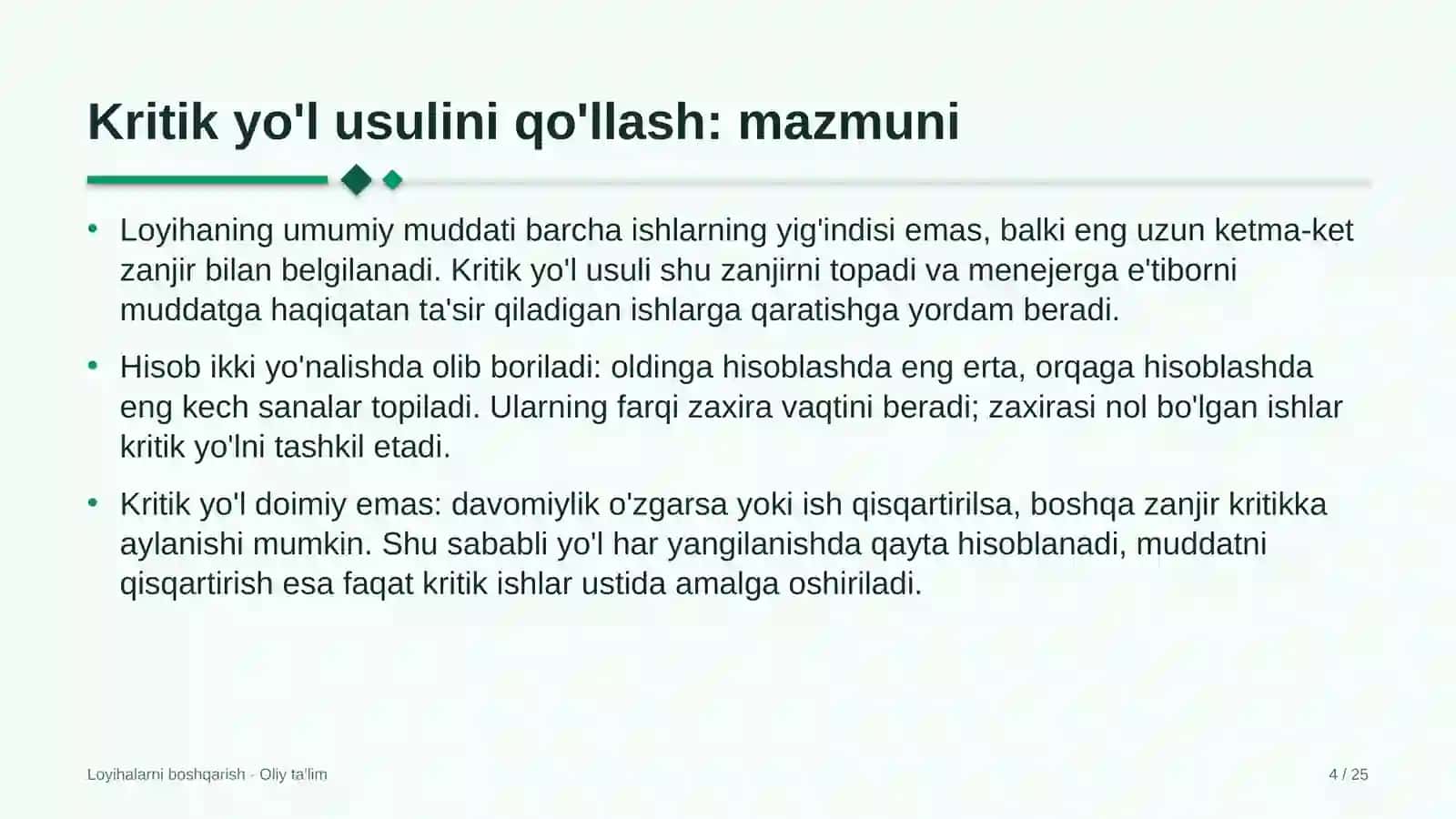 agroturizmda kritik yo'l usulini qo'llash 2680 4