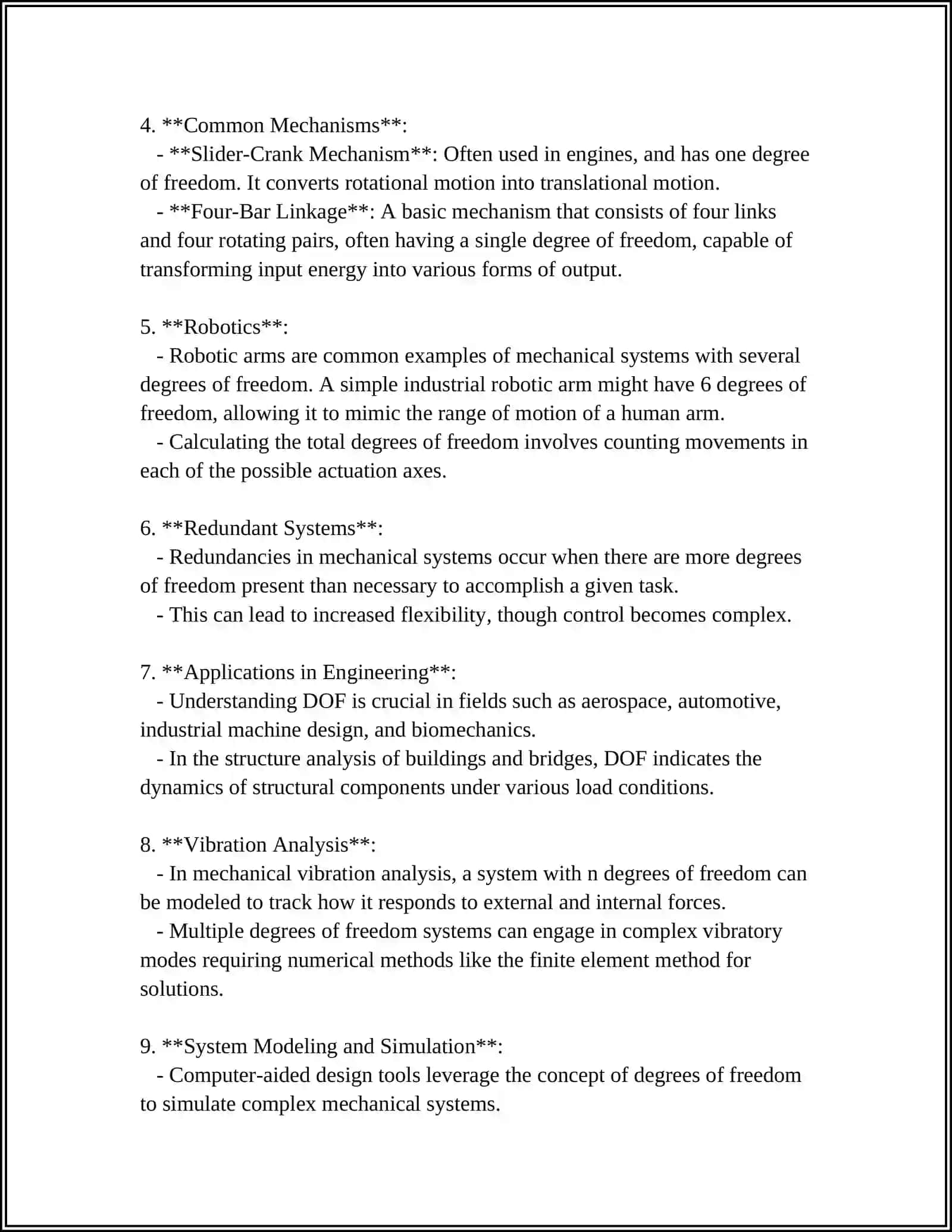 Degrees of Freedom in Mechanical Systems 4