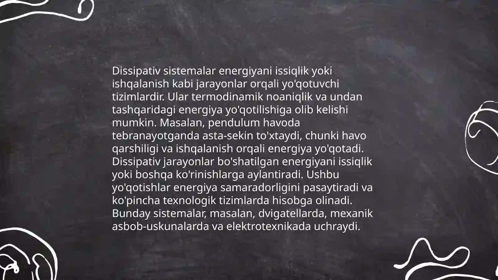 Konservativ va dissipativ sistemalar 4