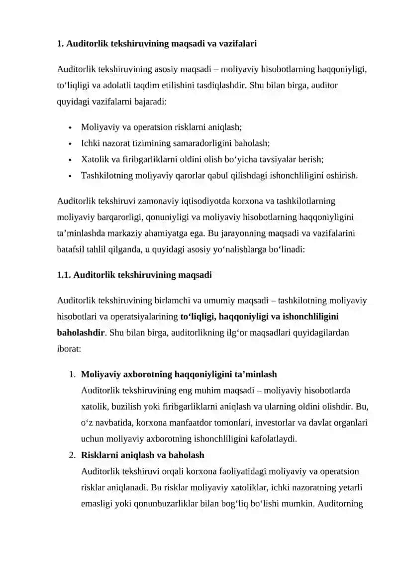 AUDITORLIK TEKSHIRUVIGA TAYYORGARLIK KO‘RISH 4