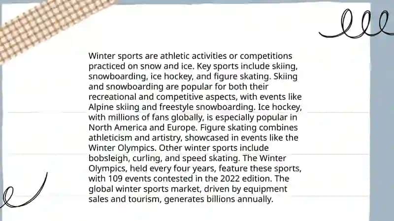 Presentation about Summer and Winter Sports 4