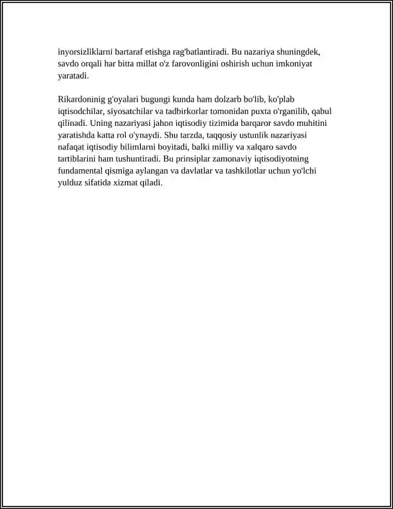 DAVID REKARDONING IQTISODIY G'OYALARI 4