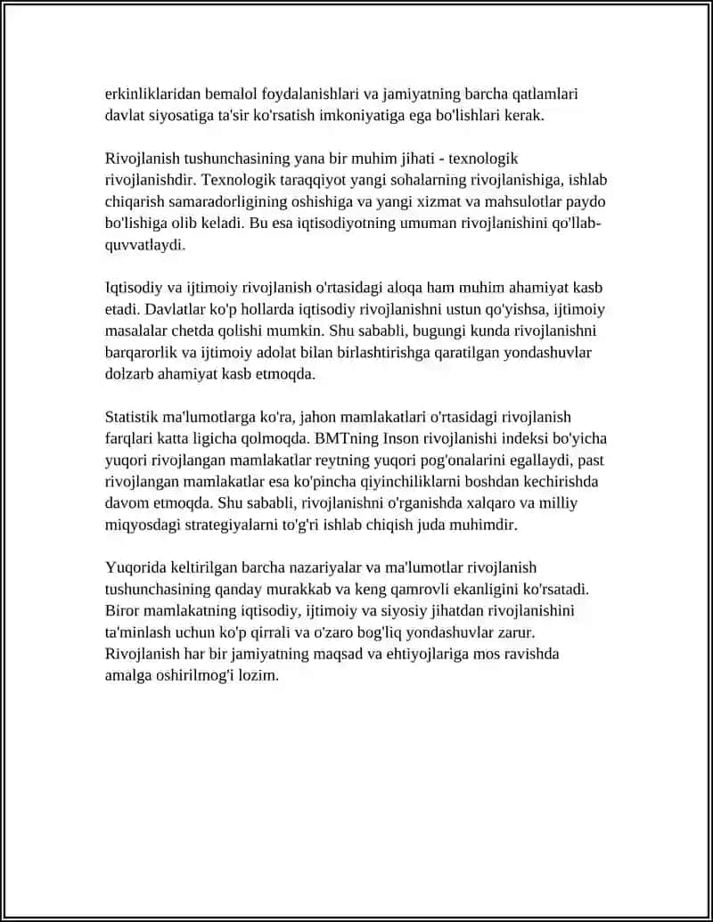 RIVOJLANISH TUSHUNCHASI 4