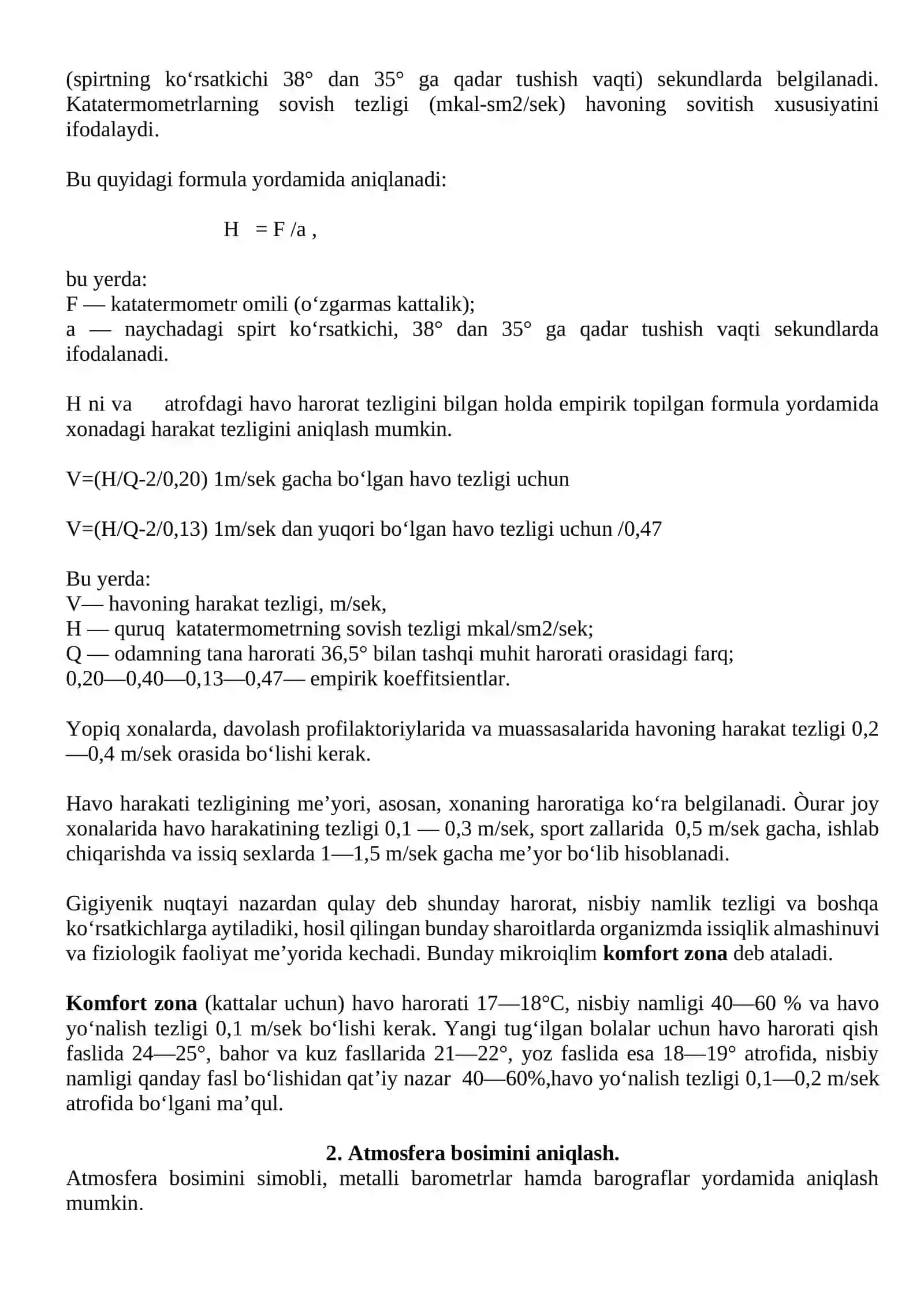 Havo muhiti va uning gigienik ahamiyati 4