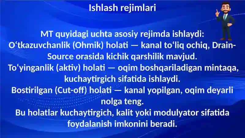 Maydon tranziostorlarining ishlash prinsi va rivojlanish tarixi 4